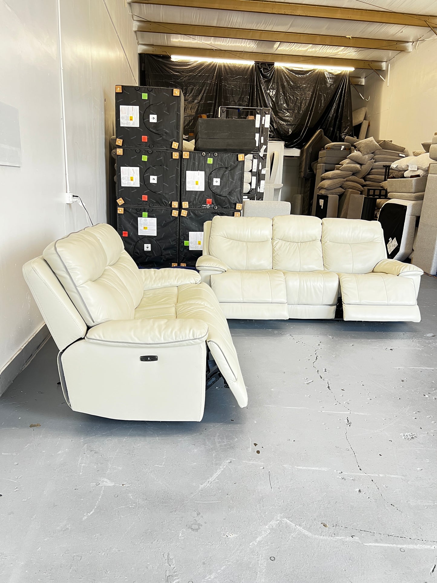 Reclining Leather Sofa & Love Seat