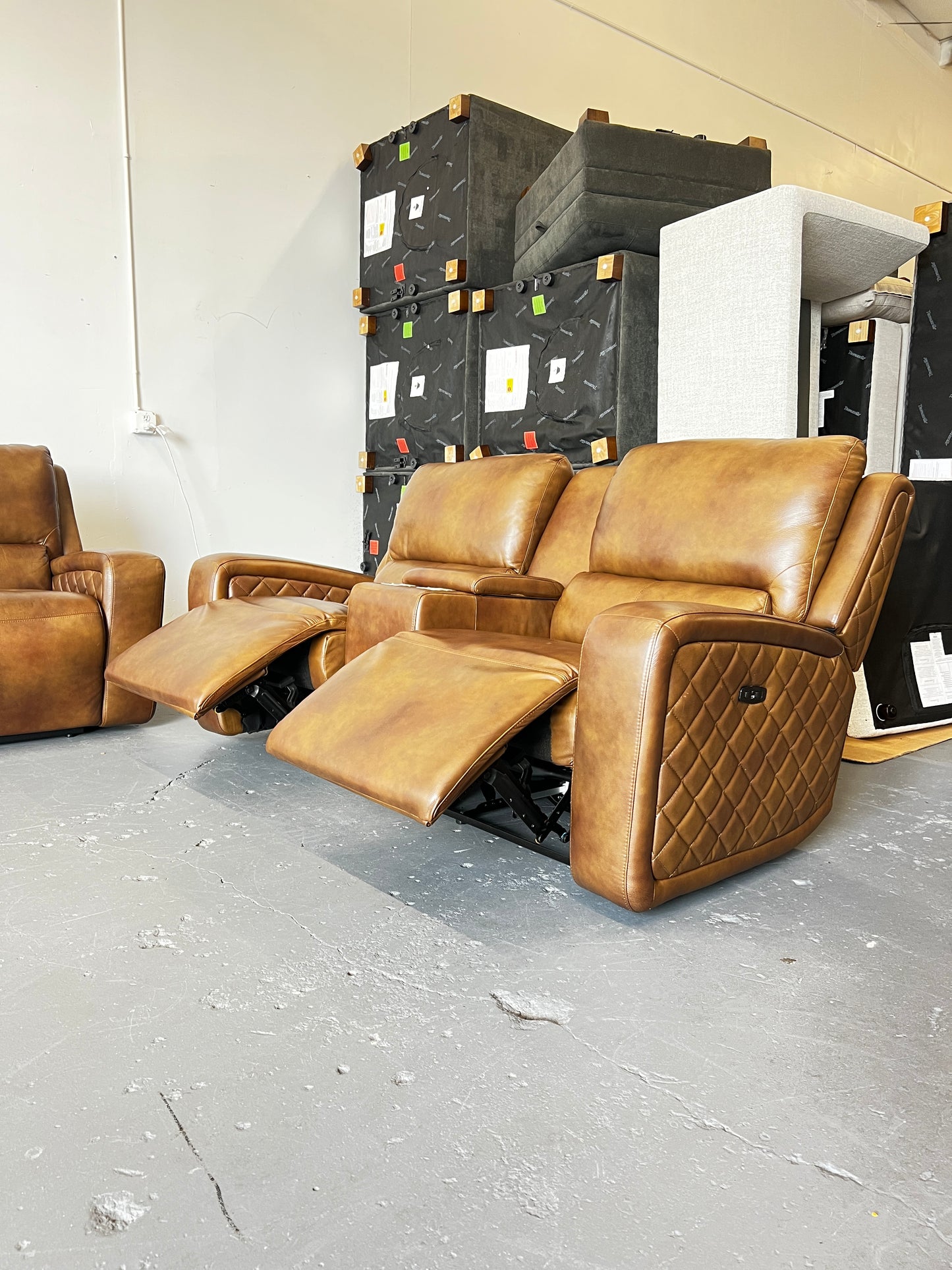 Top Grain Leather Loveseat