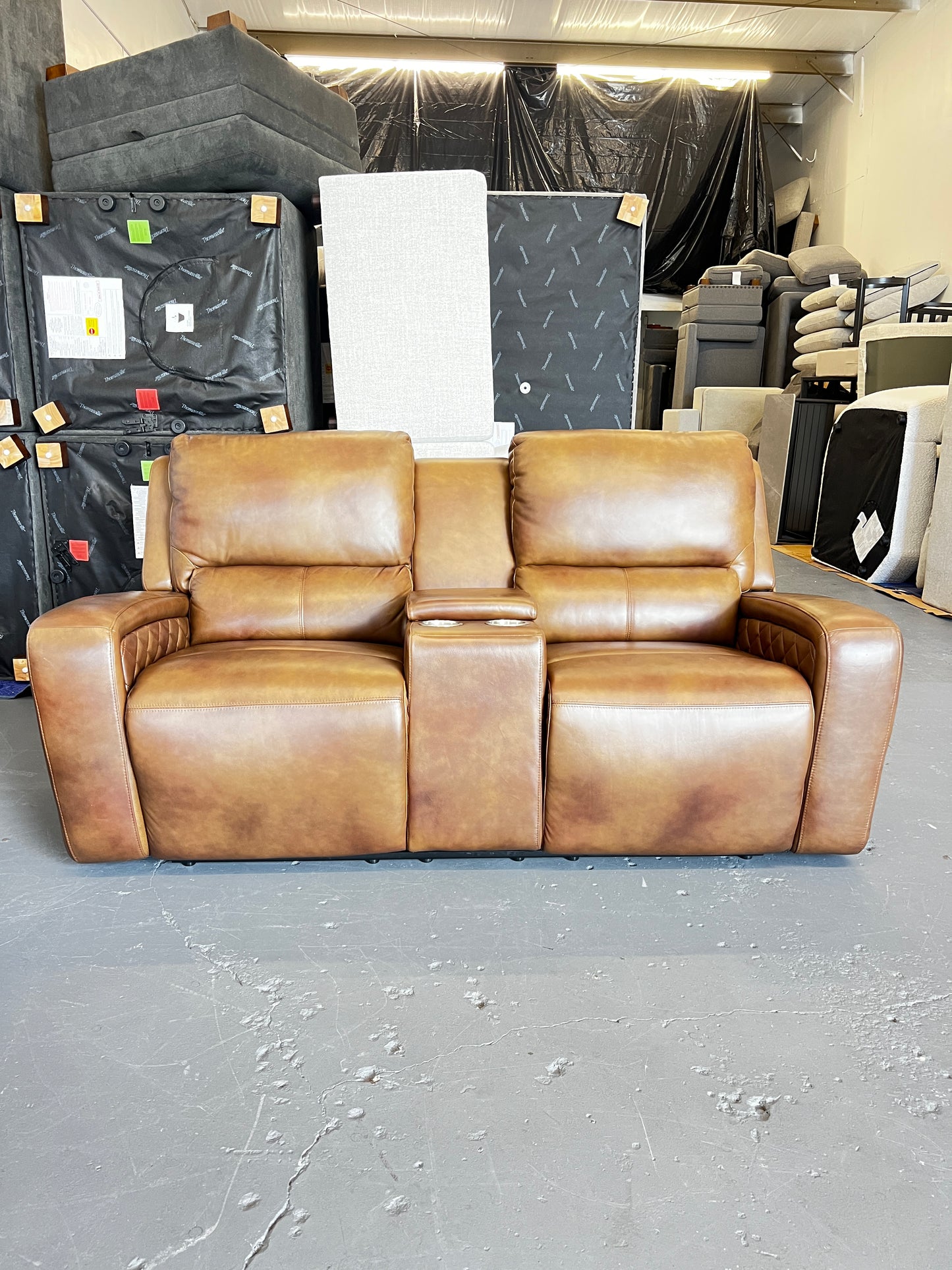 Top Grain Leather Loveseat