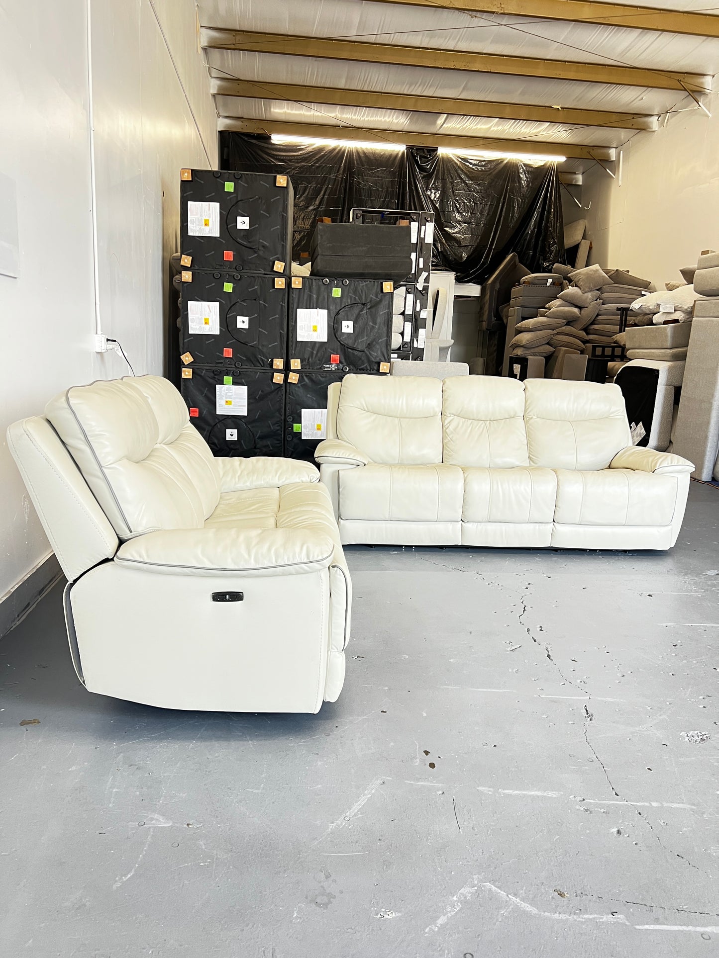 Reclining Leather Sofa & Love Seat