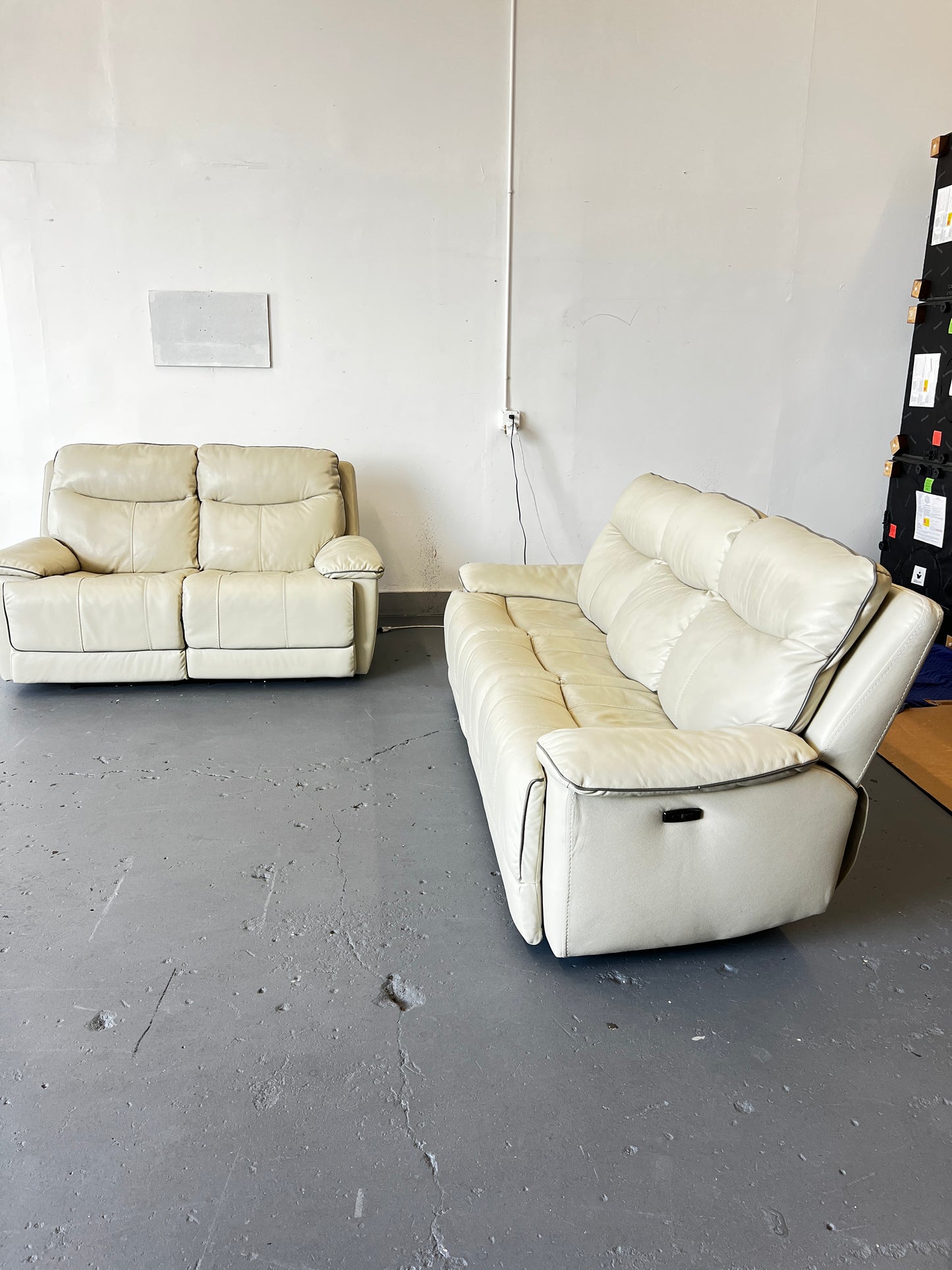 Reclining Leather Sofa & Love Seat