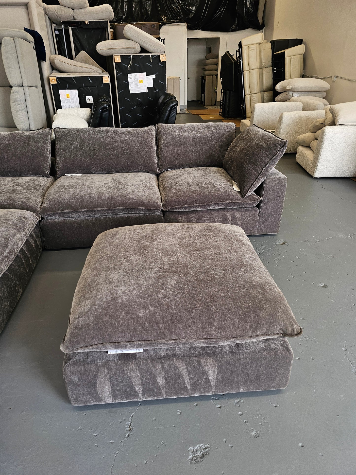 Sereen 6-piece Fabric Modular Sectional, Dark Gray