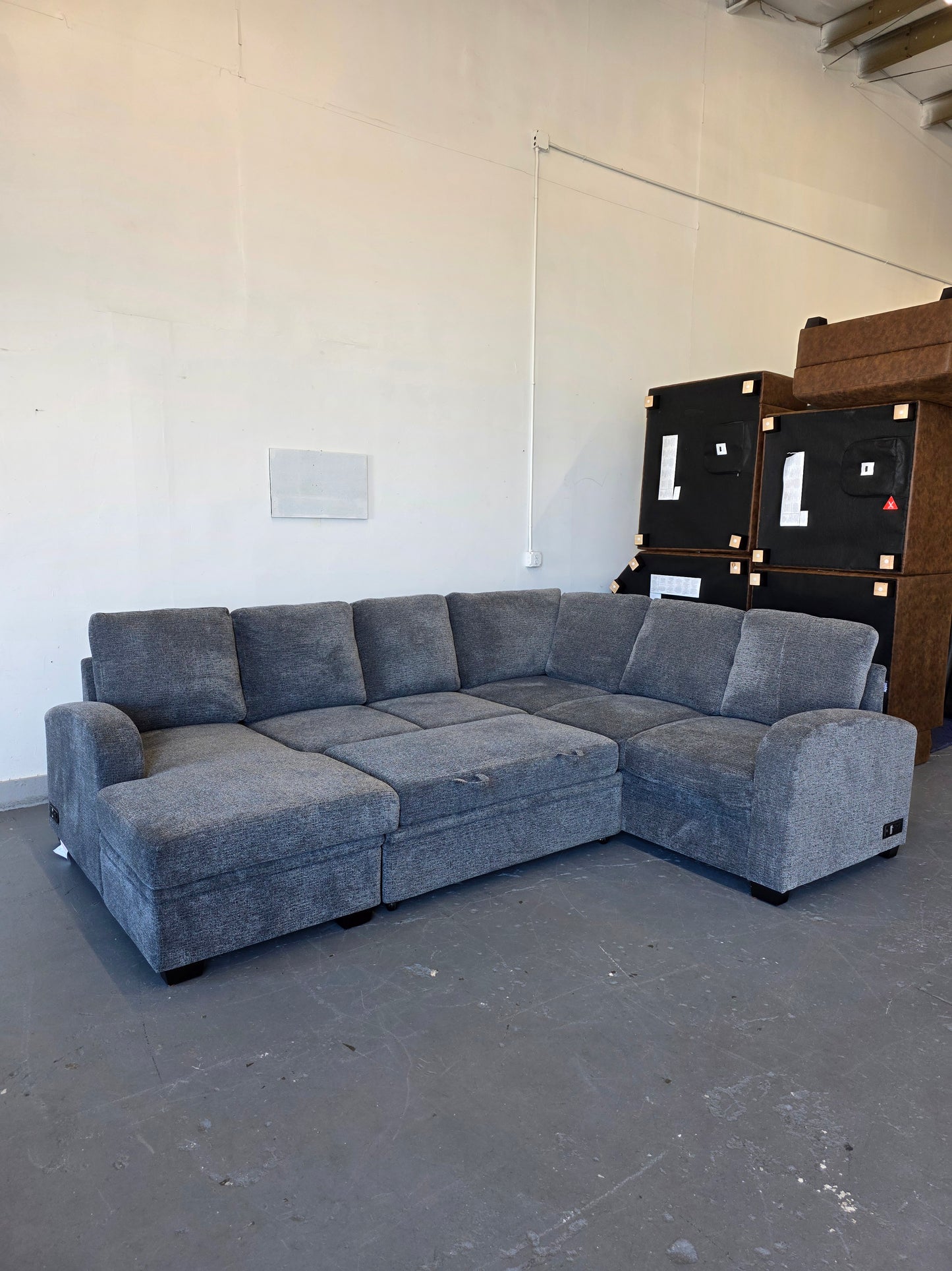 Coddle Aria Sleeper Sectional with Reversible Chaise and Storage
