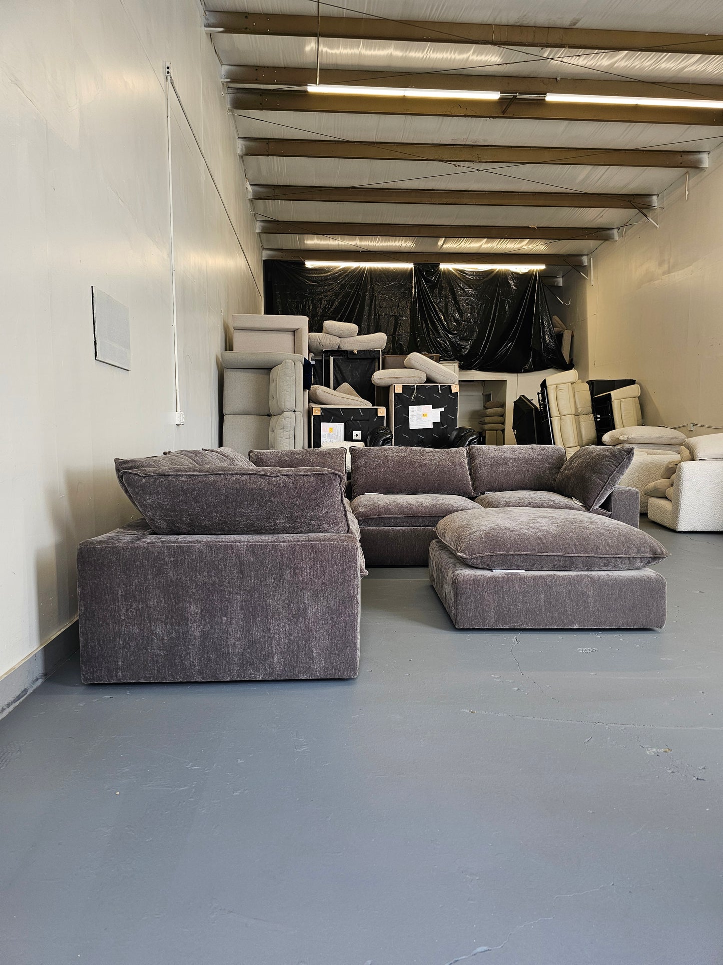 Sereen 6-piece Fabric Modular Sectional, Dark Gray