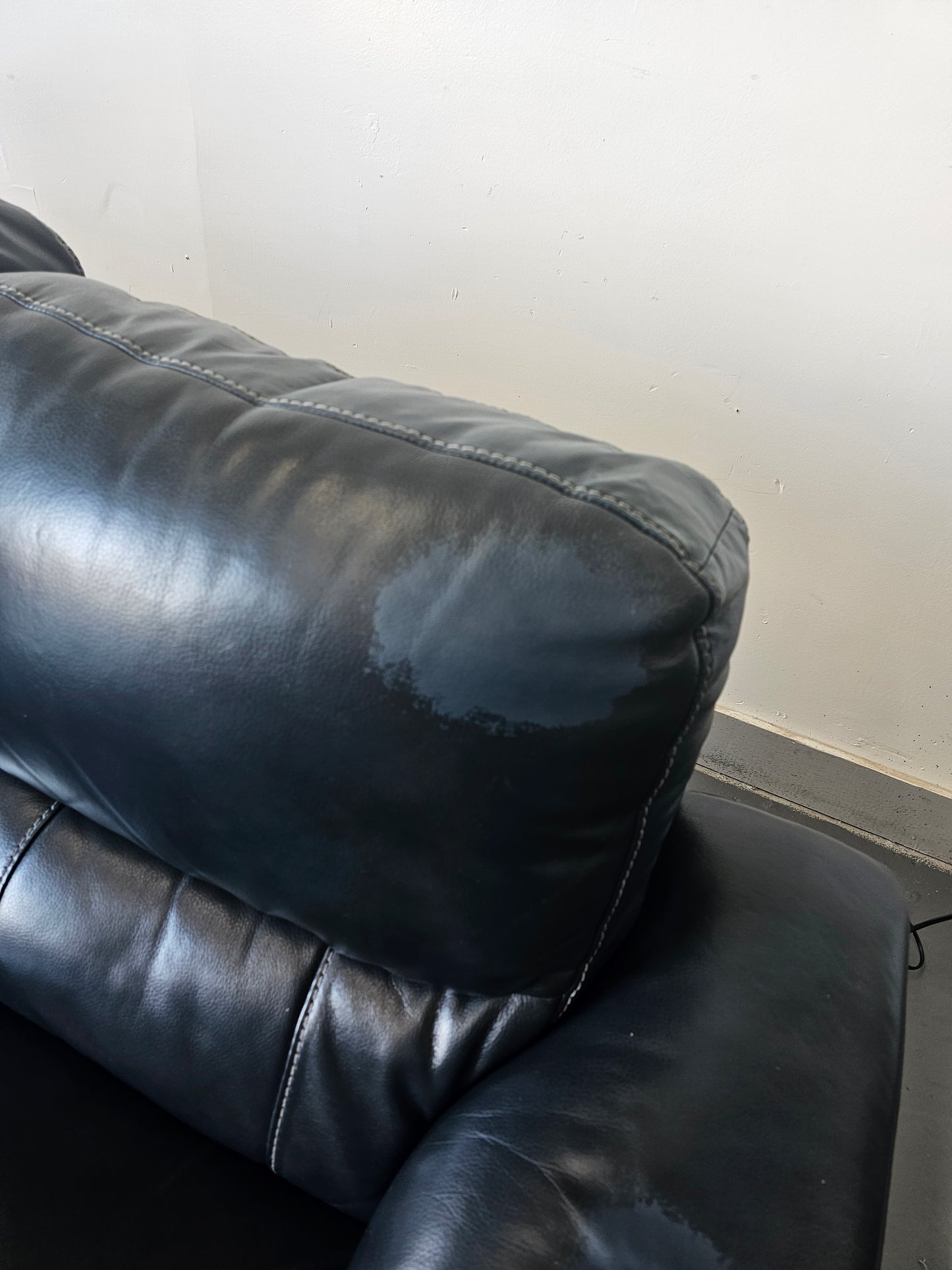Blue Leather Sofa