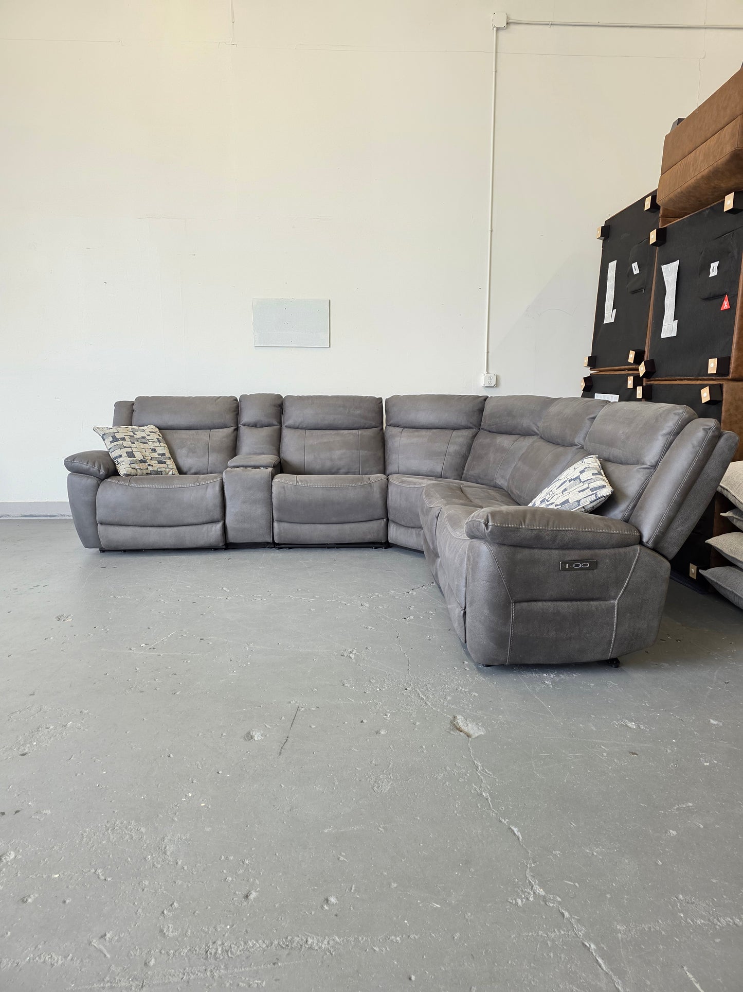 Zakary 6-piece Fabric Power Reclining Sectional With Power Headrests
