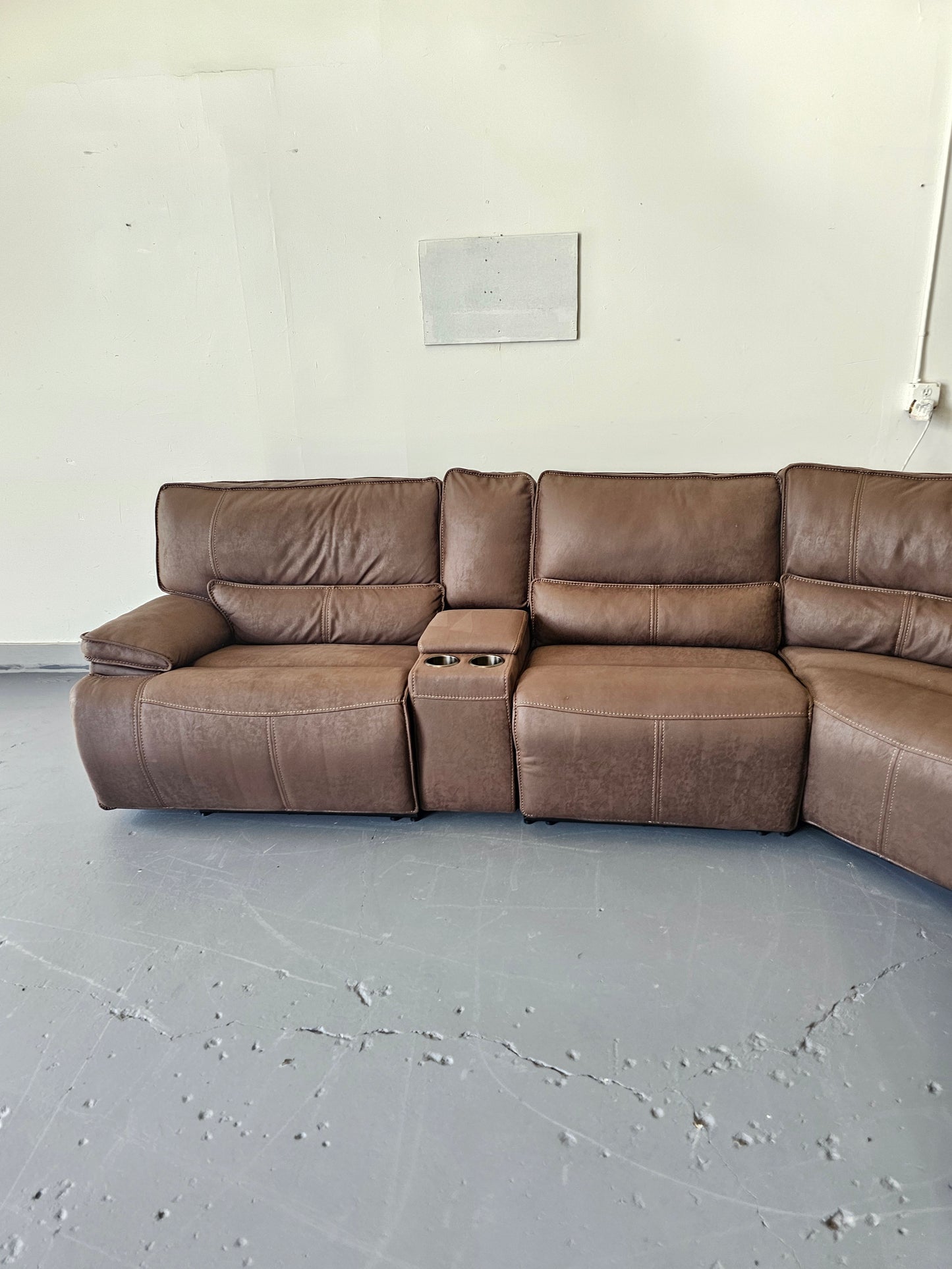 Brower Fabric Power Reclining Sectional with Power Headrests