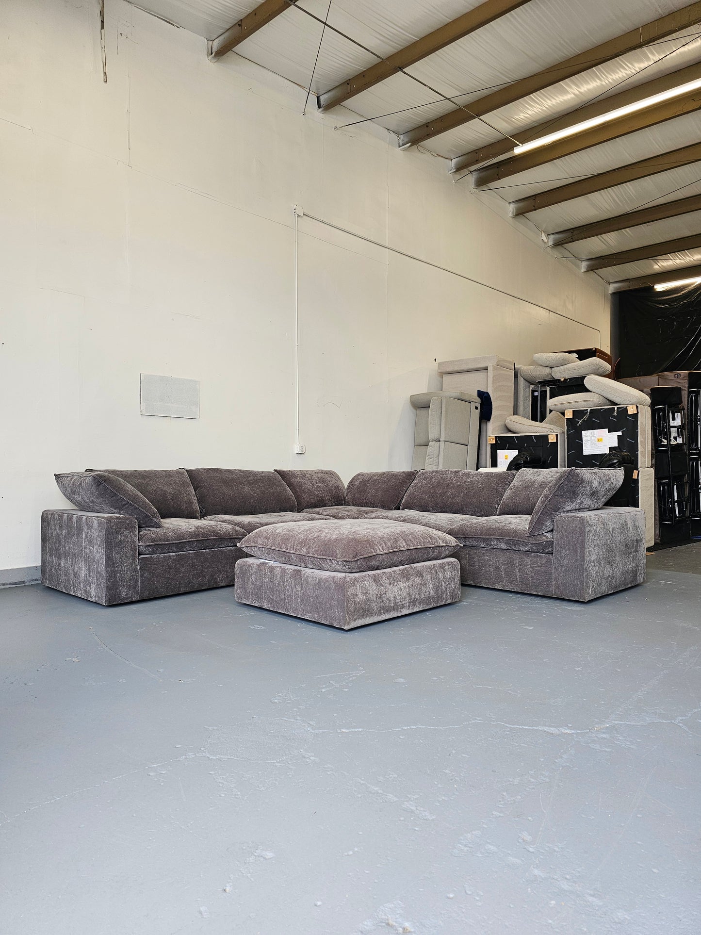 Sereen 6-piece Fabric Modular Sectional, Dark Gray