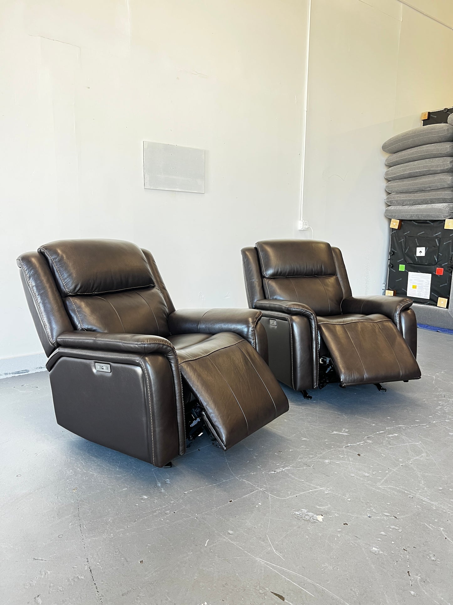 Leather Power Rocker Recliner with Power Adjustable Headrest