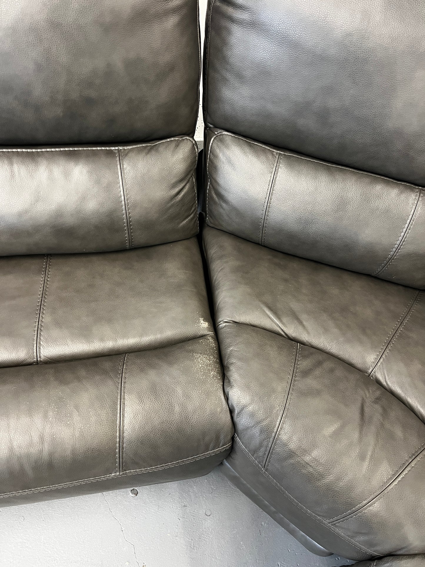 Leather Power Reclining Sectional