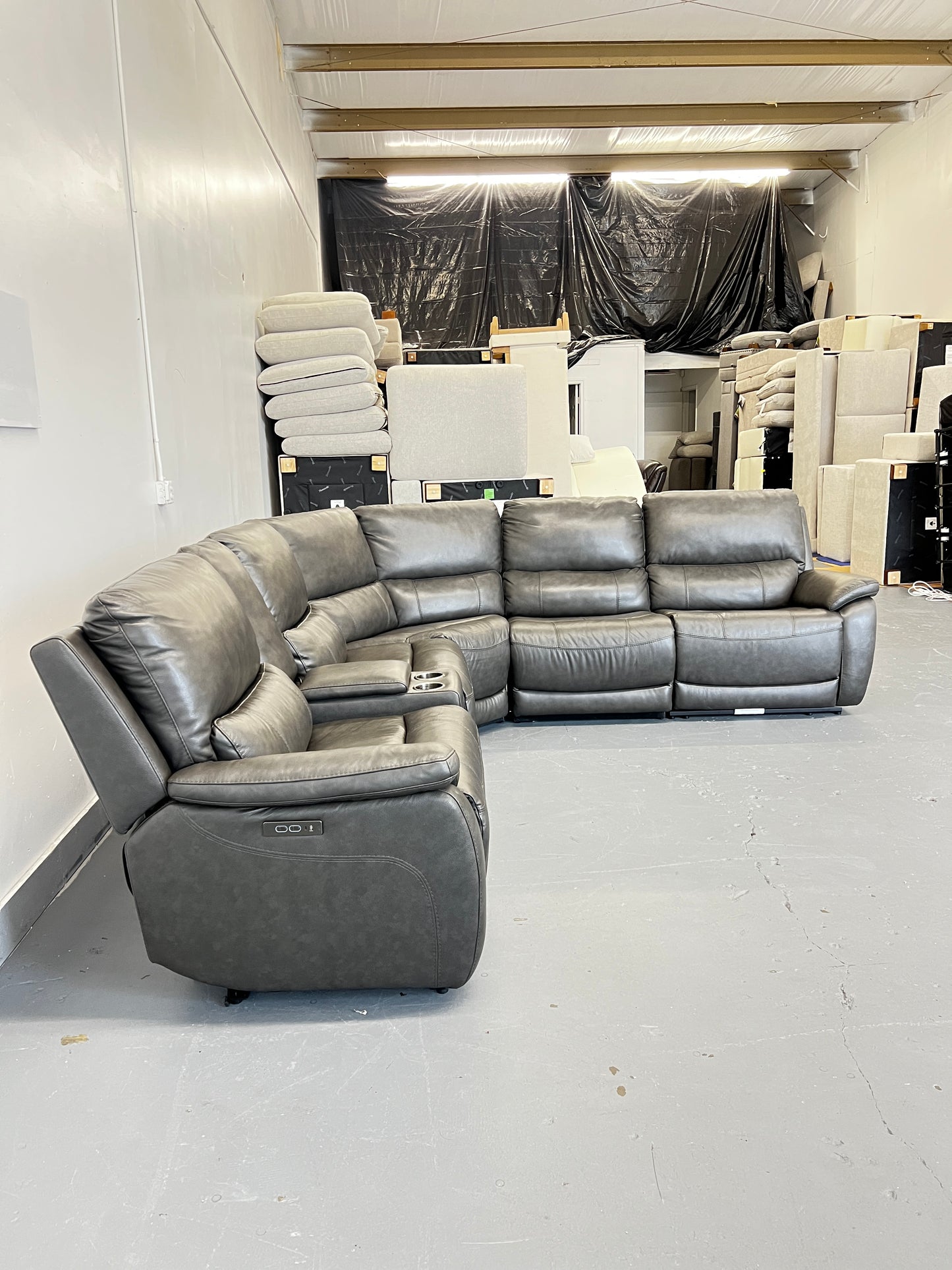 Leather Power Reclining Sectional