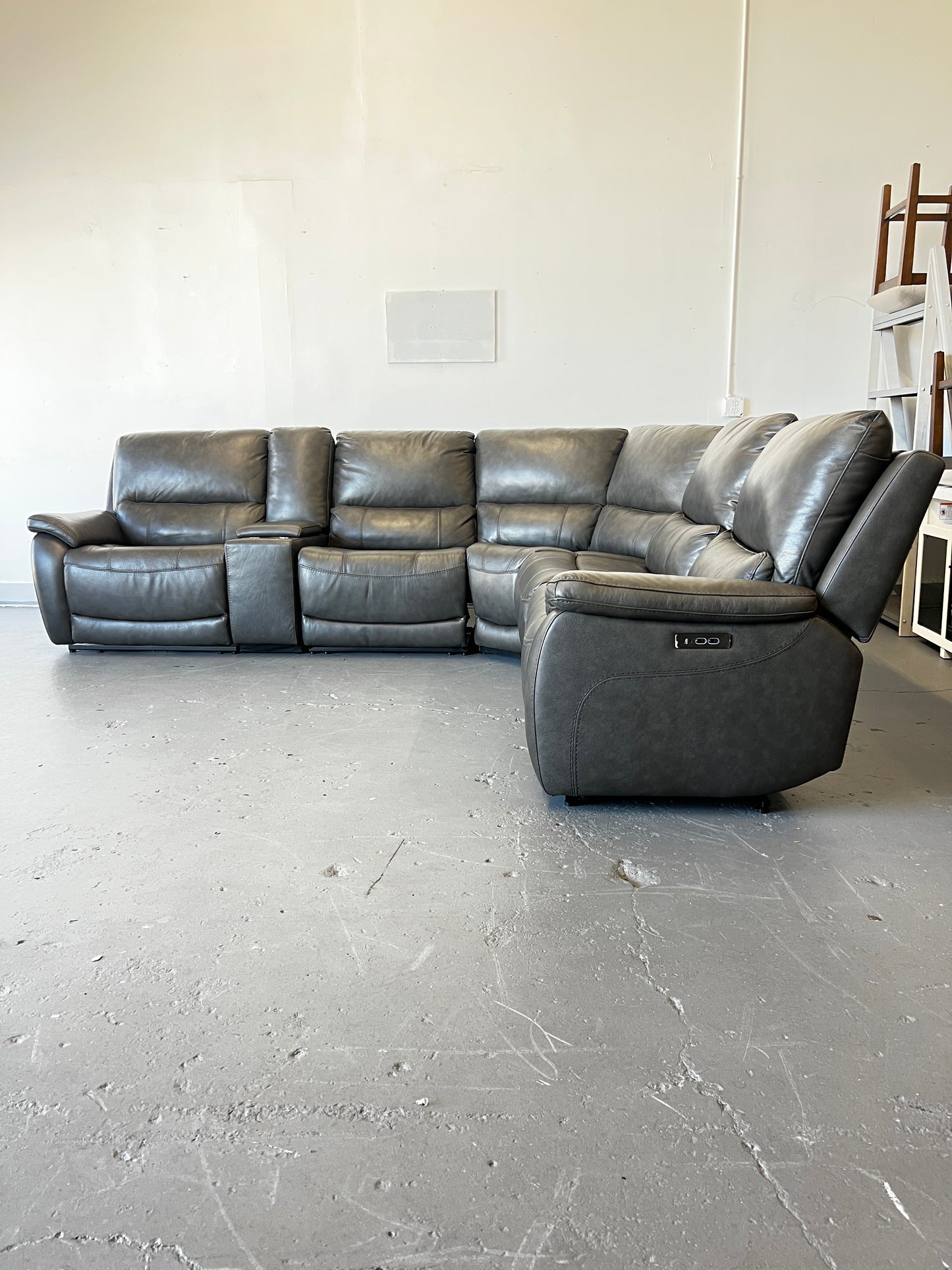 LEATHER Power Reclining Sectional