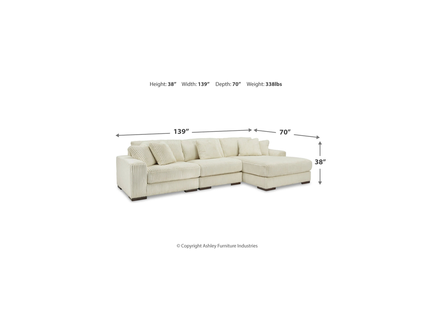 Lindyn 3-Piece Modular Sofa with Chaise