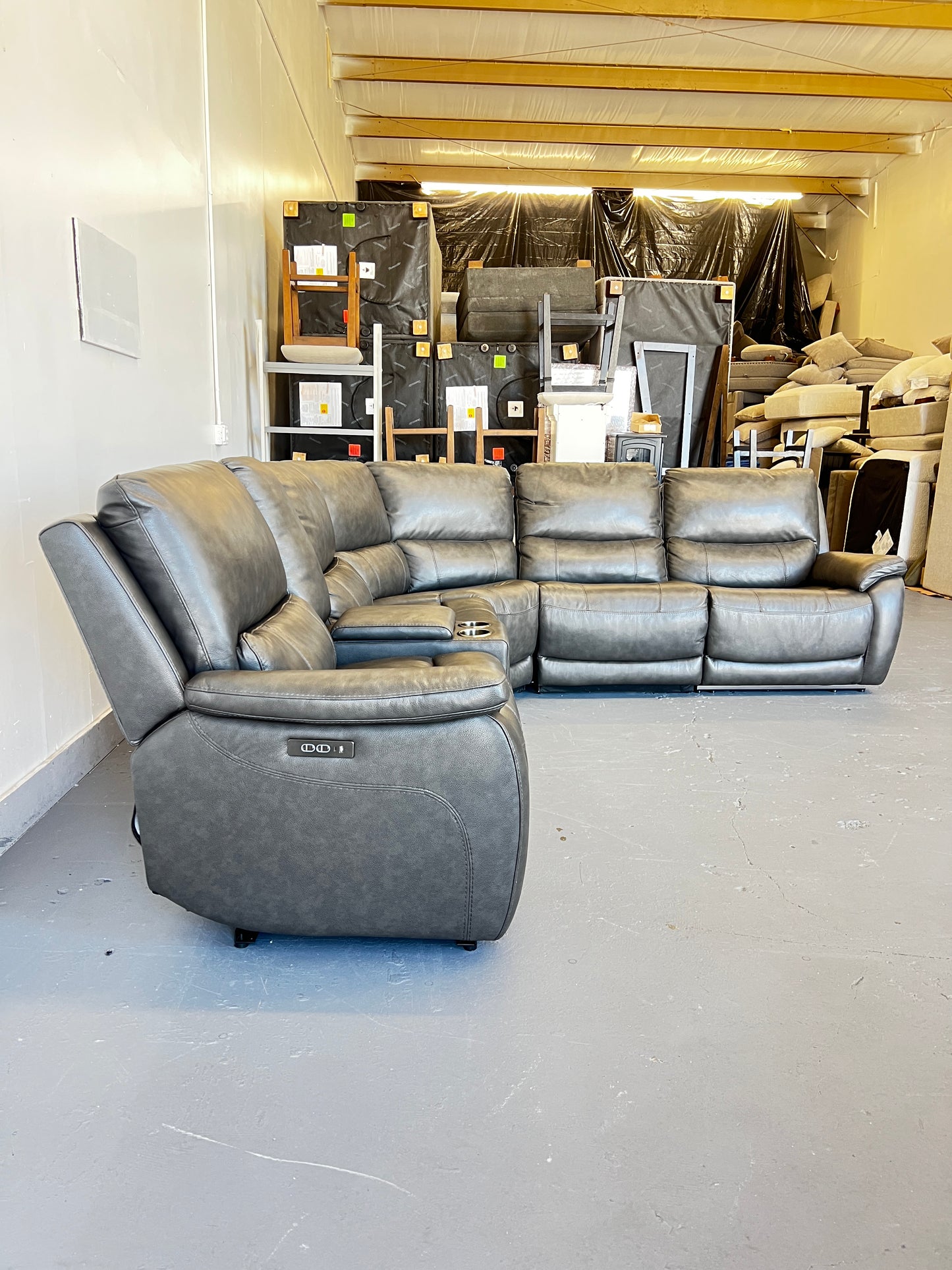 LEATHER Power Reclining Sectional