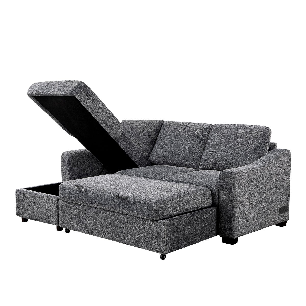 Coddle Aria Fabric Sleeper With Reversible Chaise