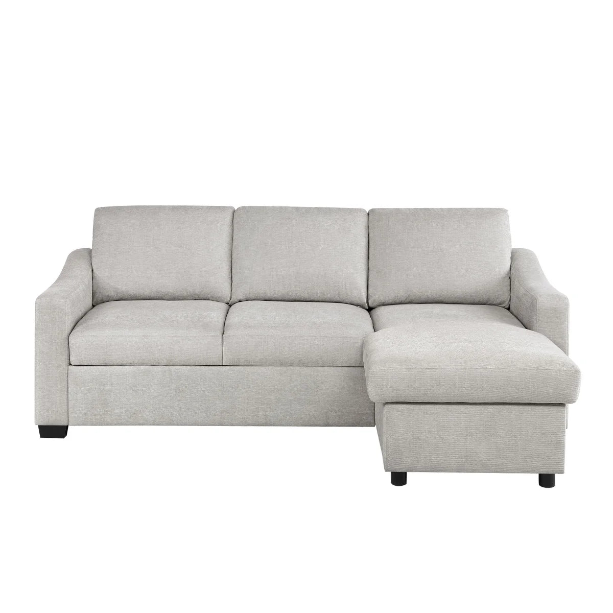 Coddle Aria Fabric Sleeper Sofa with Reversible Chaise, Light Grey