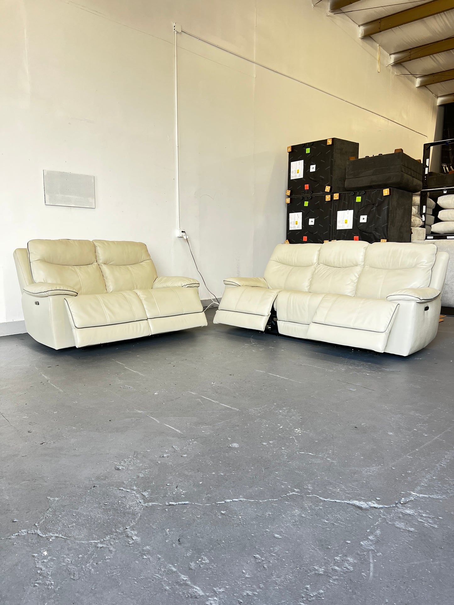 Reclining Leather Sofa & Love Seat