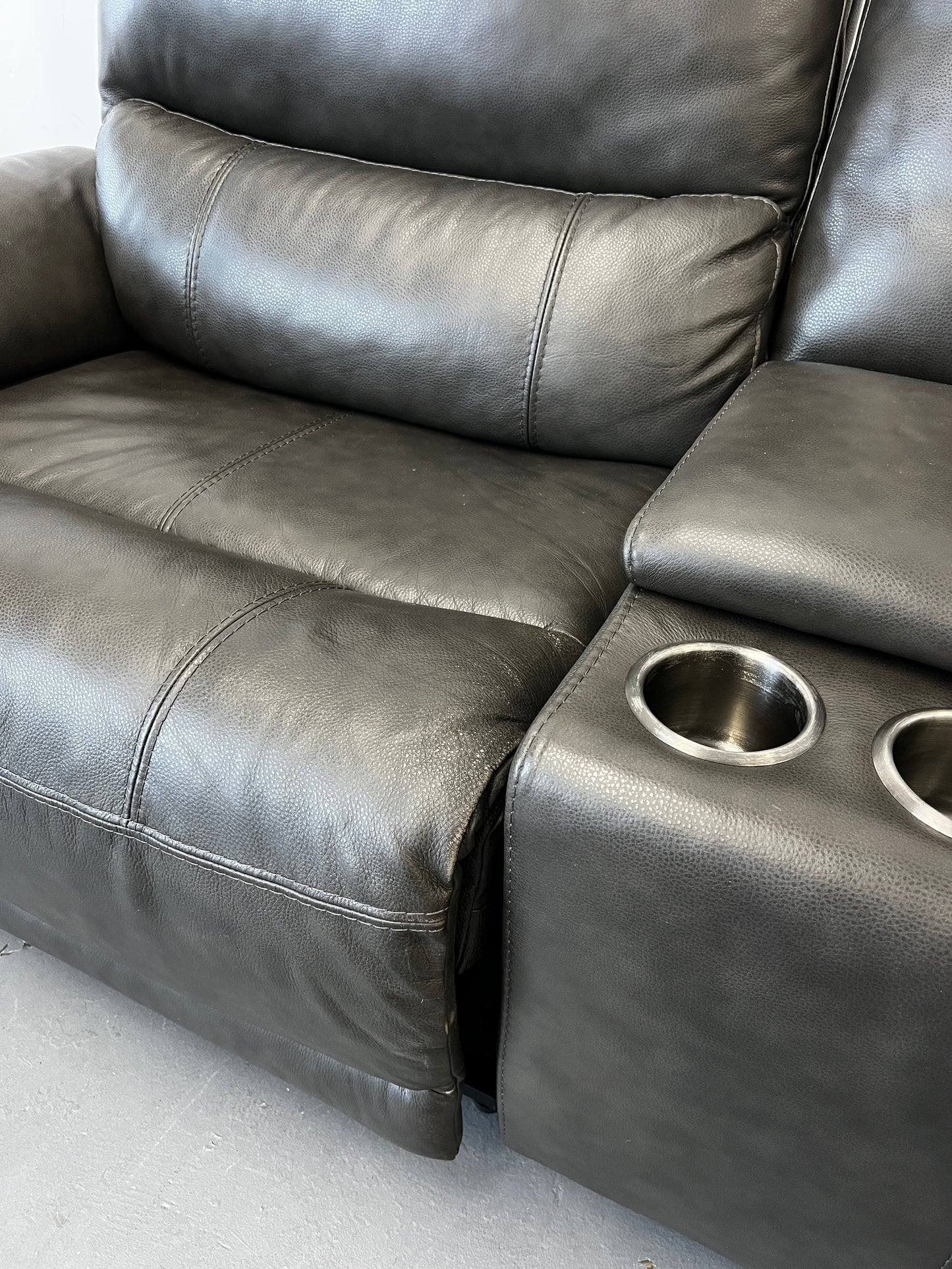 Leather Power Reclining Sectional