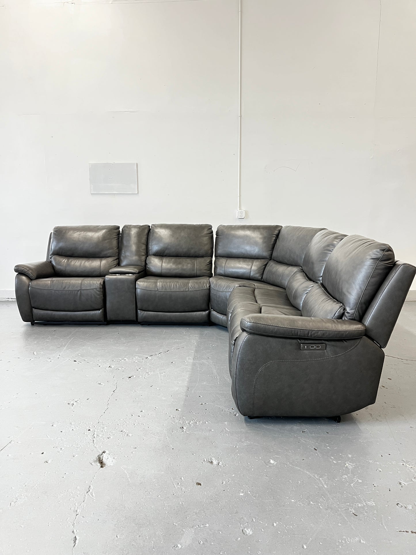 Leather Power Reclining Sectional