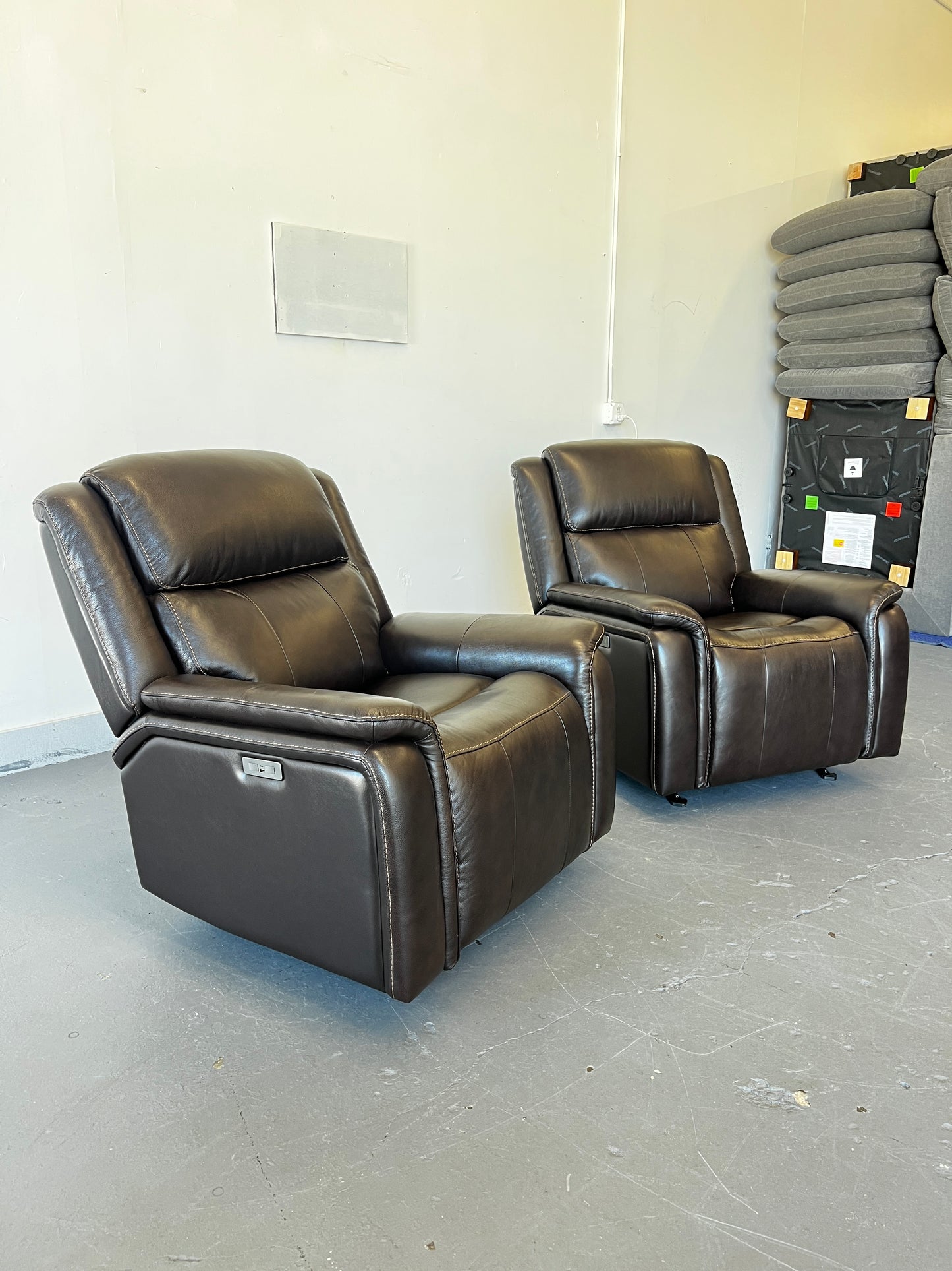 Leather Power Rocker Recliner with Power Adjustable Headrest