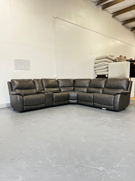 Leather Power Reclining Sectional