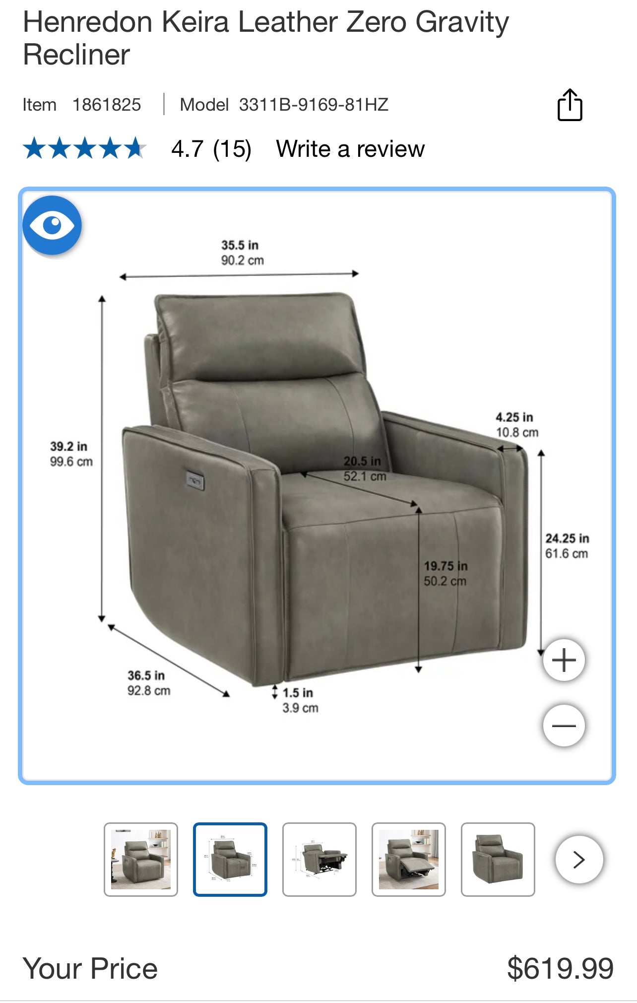 Henredon Leather Zero Gravity Reclining Set