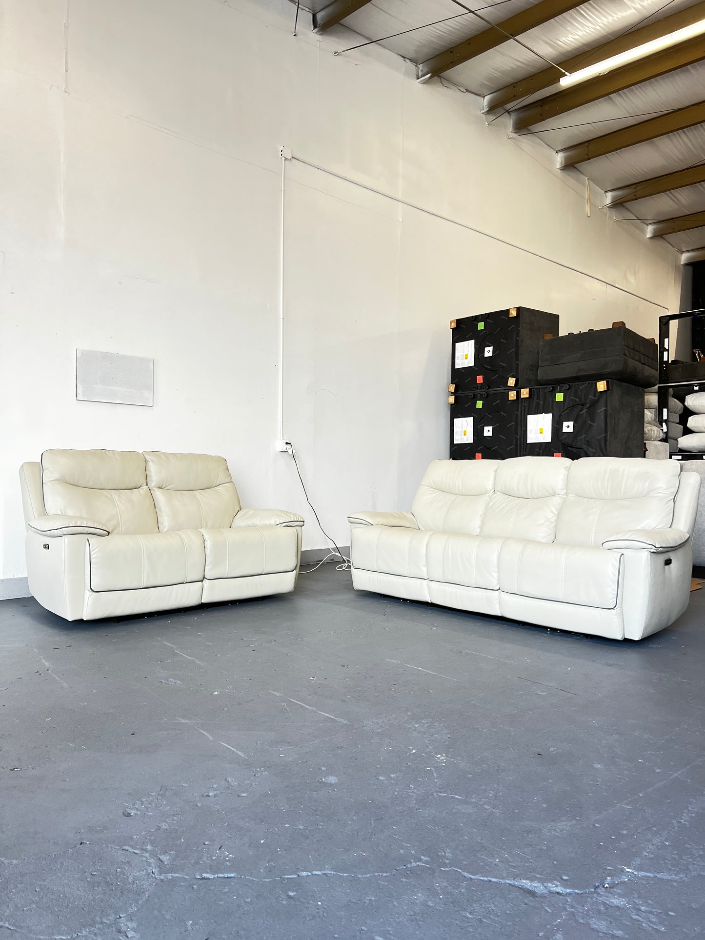 Reclining Leather Sofa & Love Seat