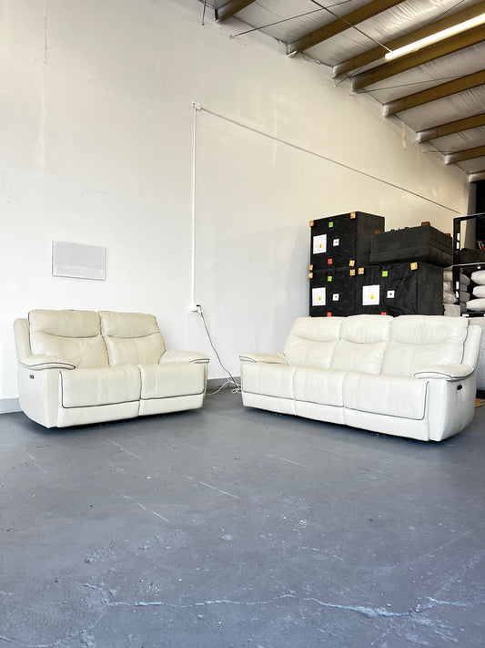 Reclining Leather Sofa & Love Seat