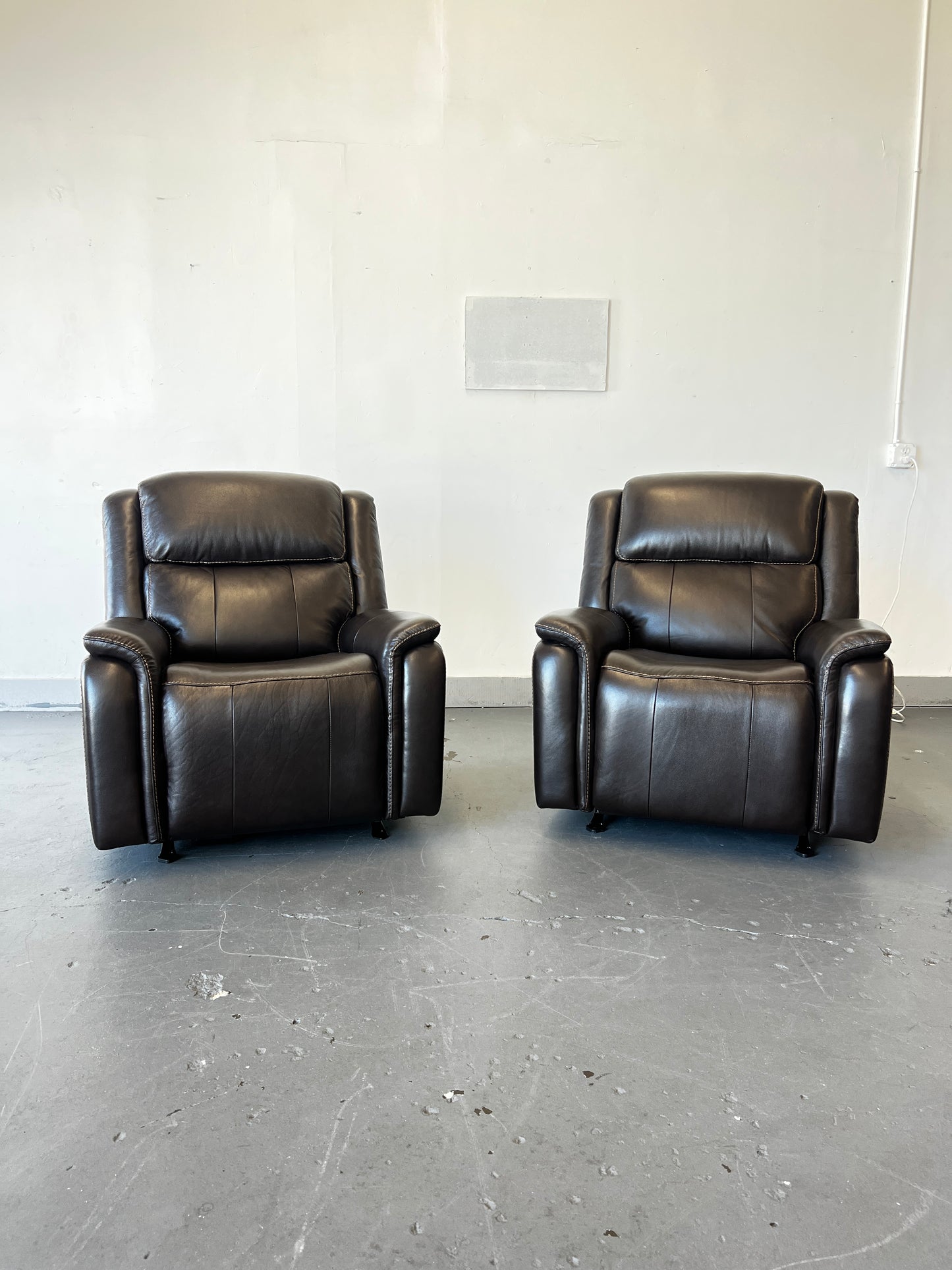 Leather Power Rocker Recliner with Power Adjustable Headrest