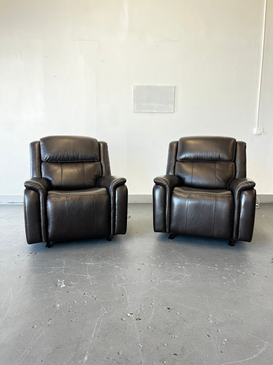 Leather Power Rocker Recliner with Power Adjustable Headrest