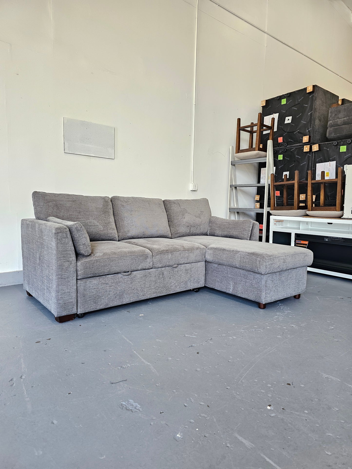 Coddle Dark Grey Sleeper Sofa with Storage