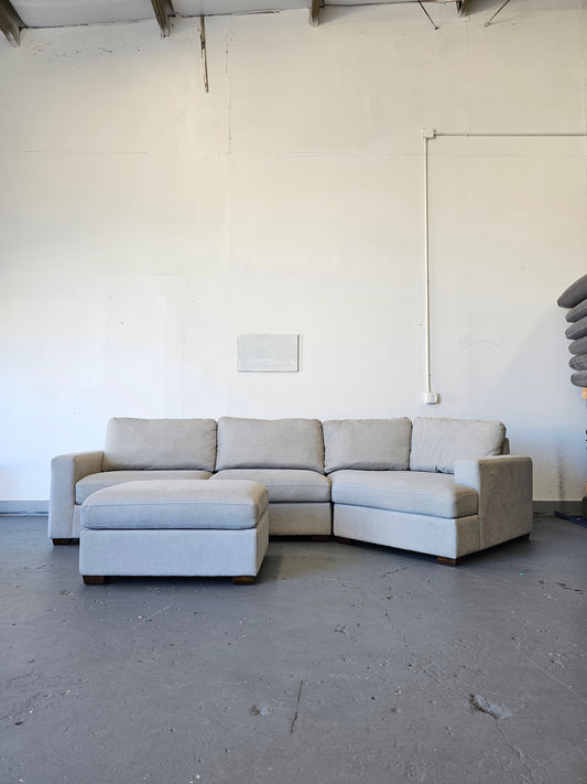 Thomasville Ezra Fabric Sectional with Ottoman