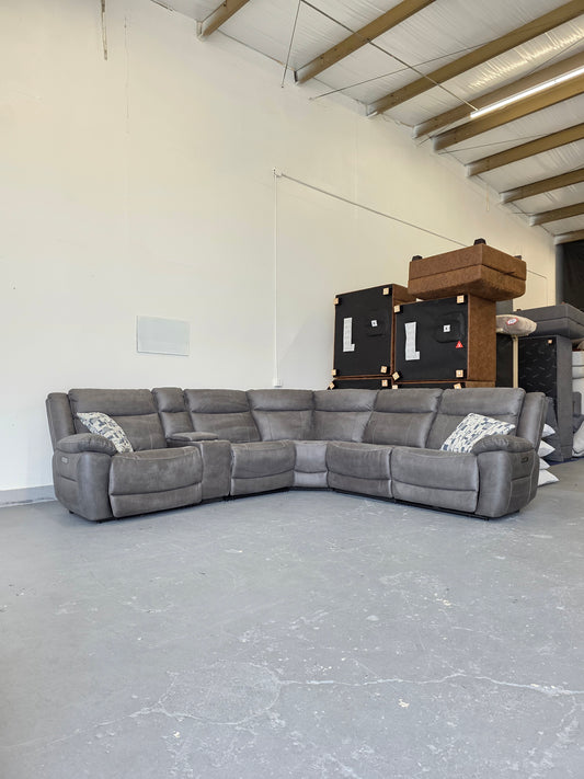 Zakary 6-piece Fabric Power Reclining Sectional With Power Headrests