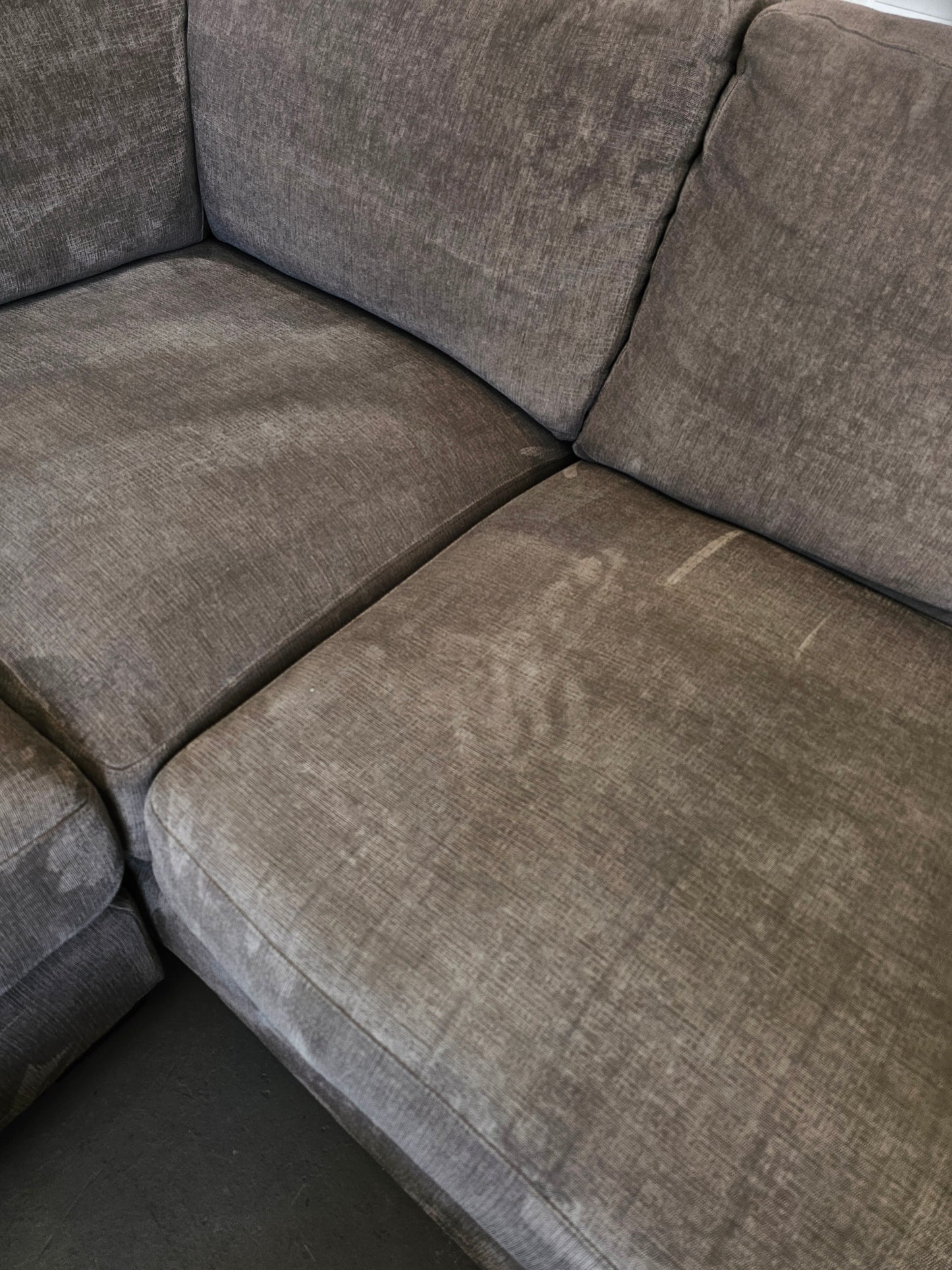 Dark Grey Sofa With Ottoman