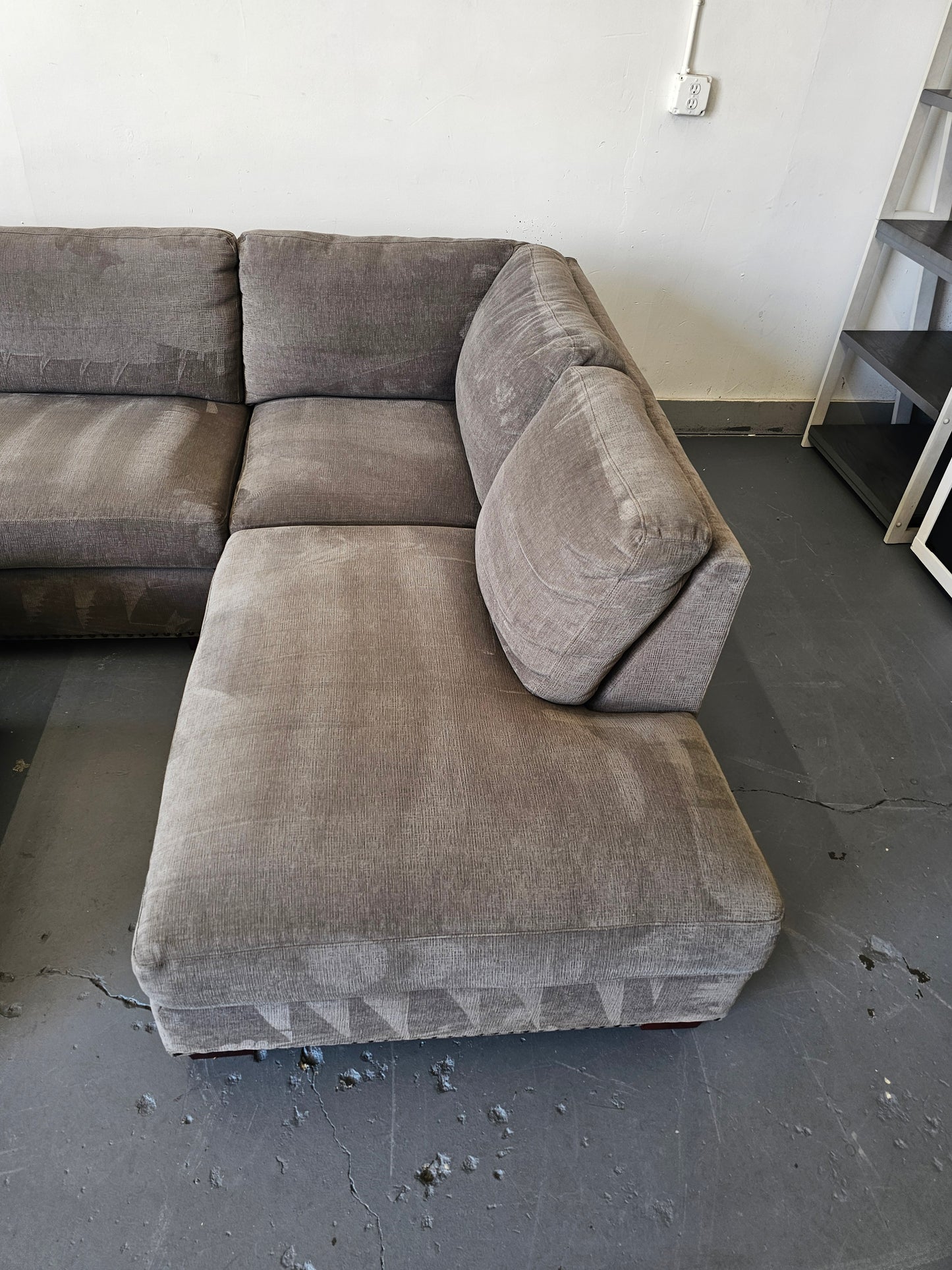 Dark Grey Sofa With Ottoman