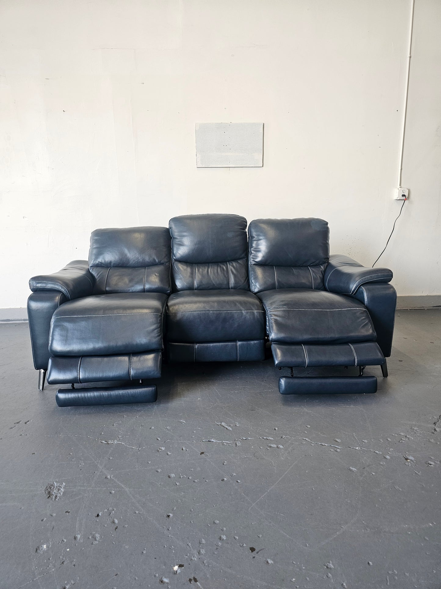 Blue Leather Sofa