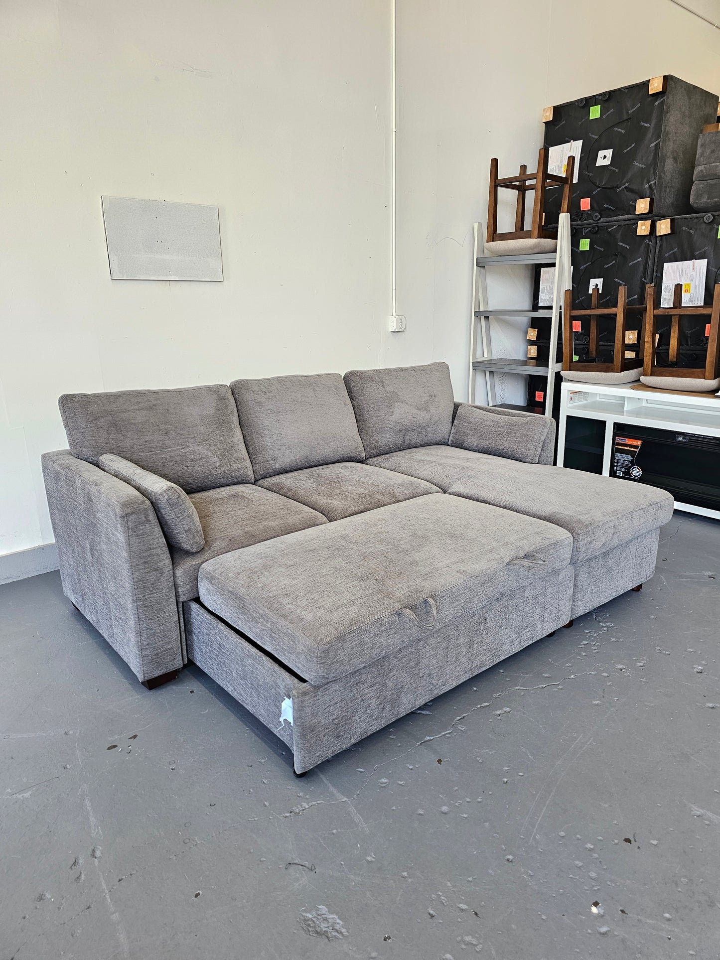 Coddle Dark Grey Sleeper Sofa with Storage