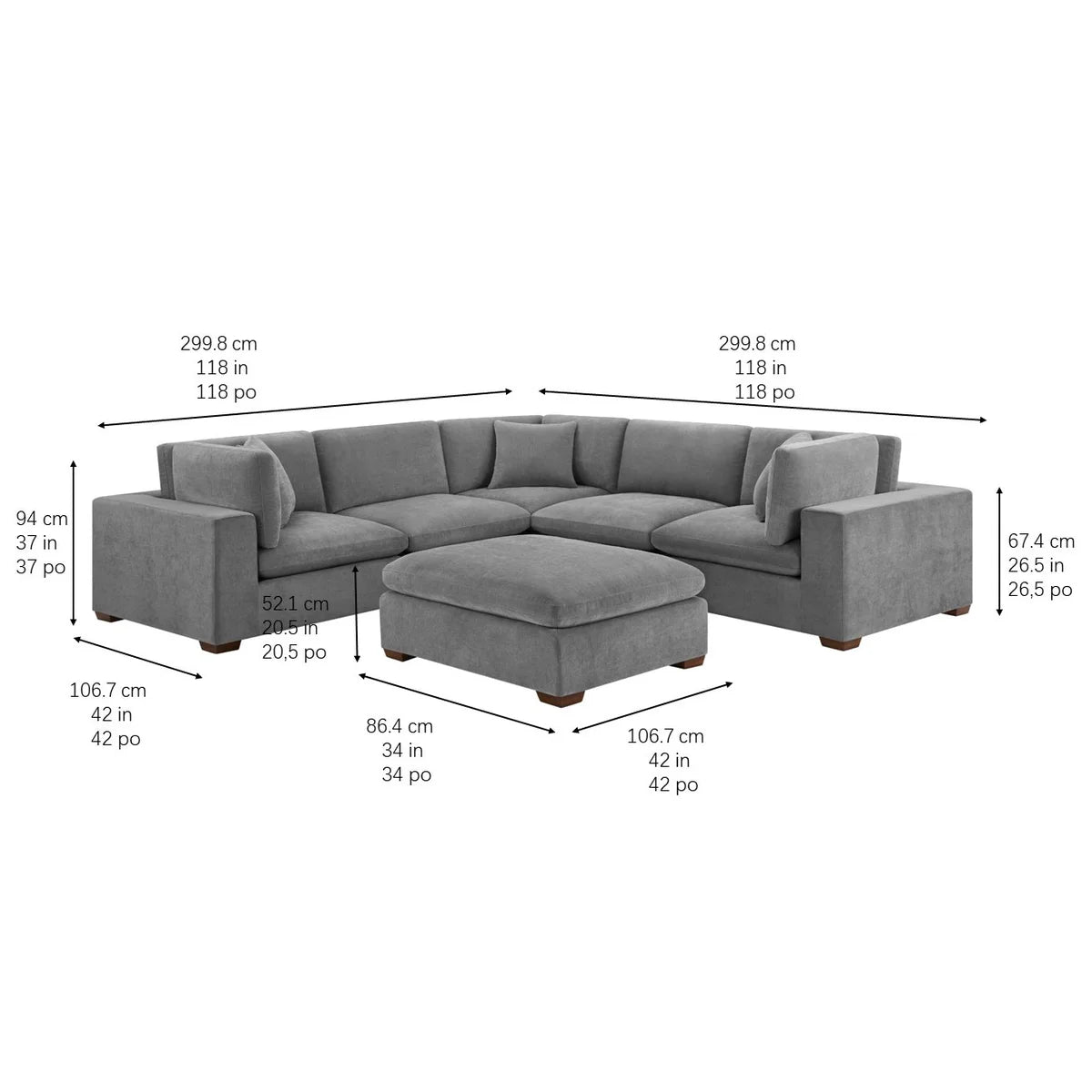 Thomasville Lowell 6-piece Modular Sectional