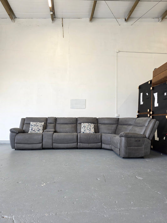 Reversible Zakary 6-piece Fabric Power Reclining Sectional With Power Headrests