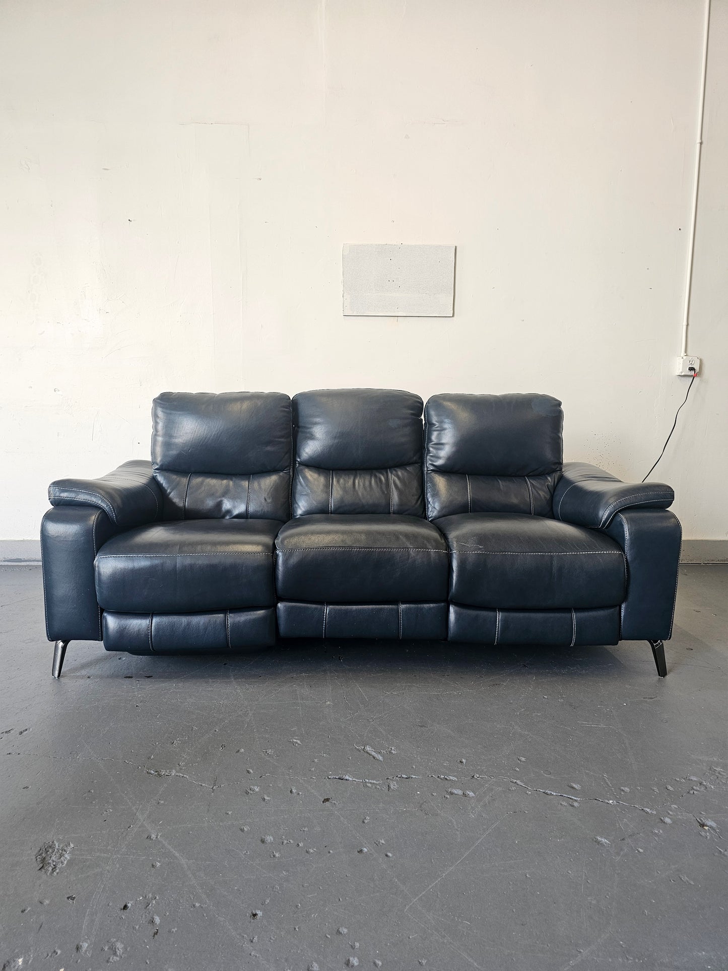 Blue Leather Sofa